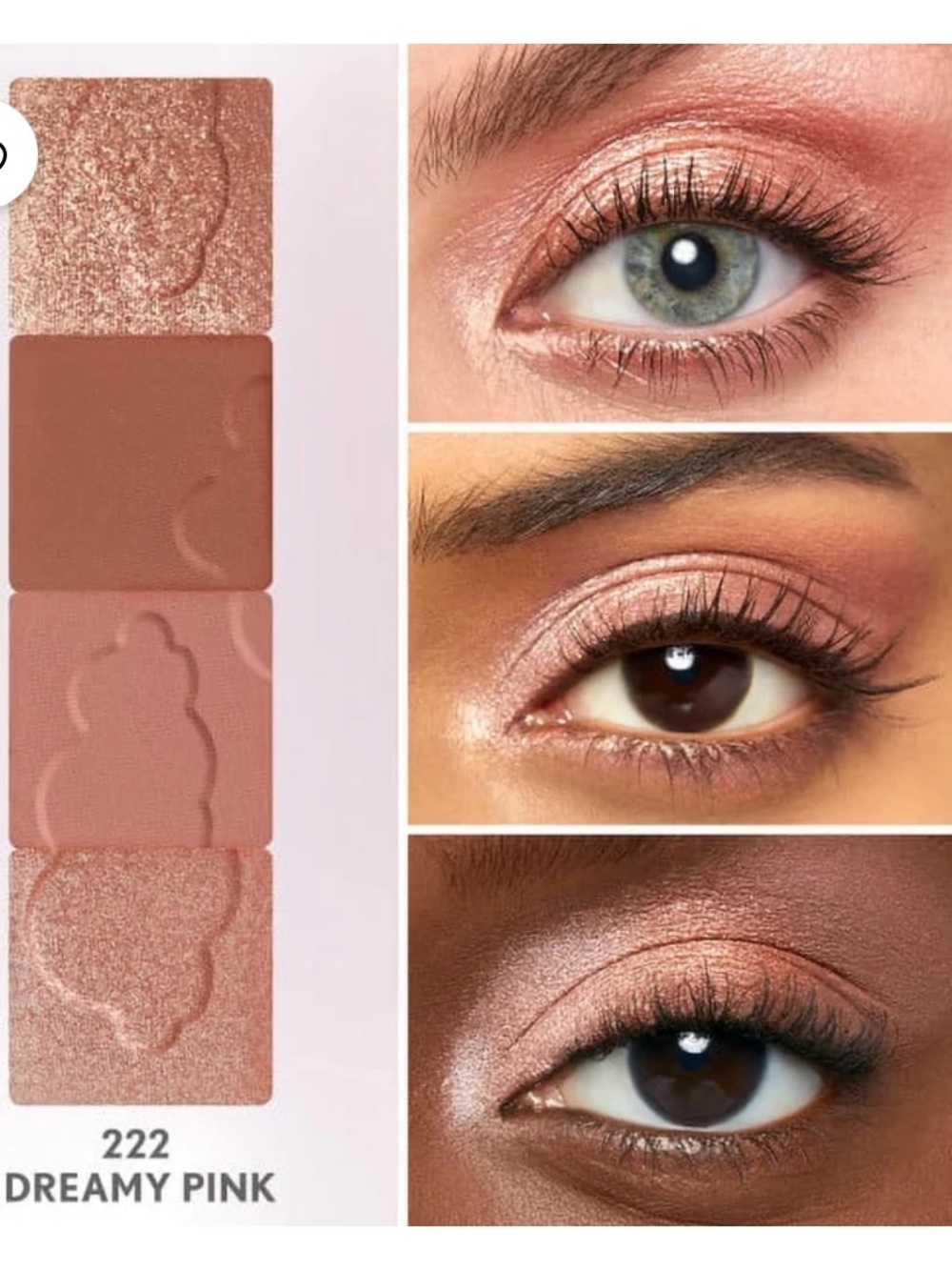 COVERGIRL Clean Fresh Clean Color Eyeshadow, 222 Dreamy Pink, 0.14 oz 3 packs